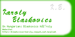 karoly blaskovics business card